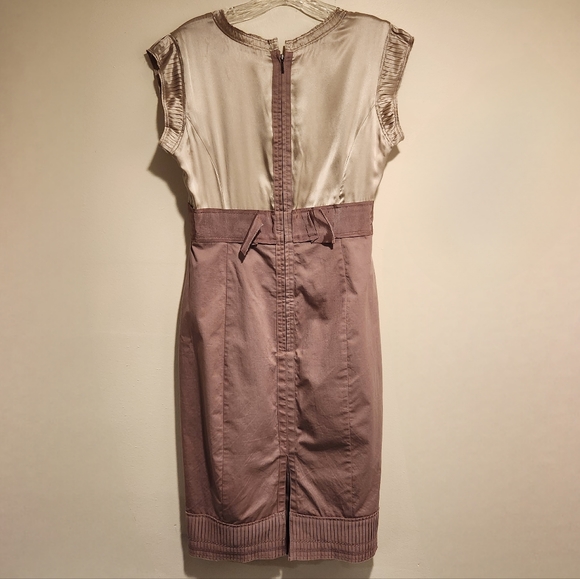 Nougat London Taupe/Brown Silk/Cotton Dress Size 2 - Picture 3 of 13
